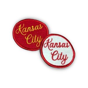 Iron on patches | Kansas City | red and white | red and gold | KC